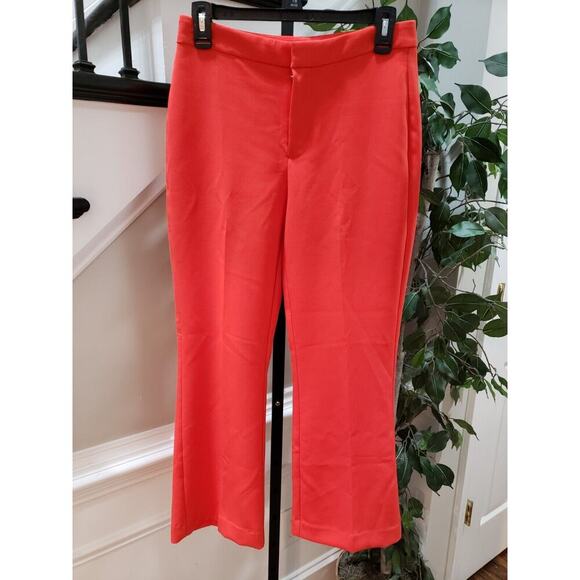 Nine West Womens Red Solid Polyester Casual Wide Leg Kick Flare Pants Size 4 - Picture 1 of 10